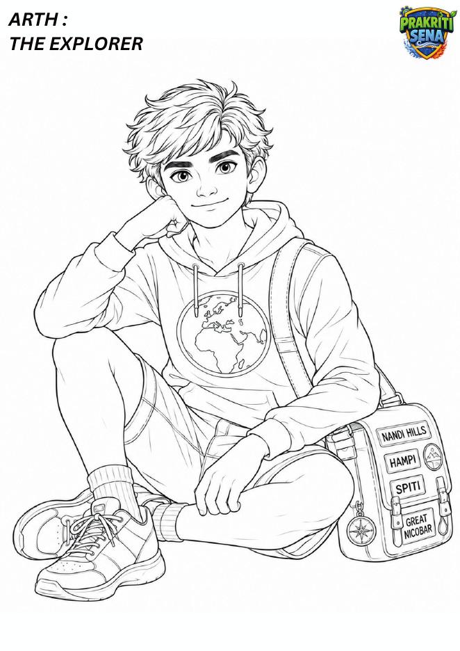 Arth the Explorer — Colouring Page 2 preview