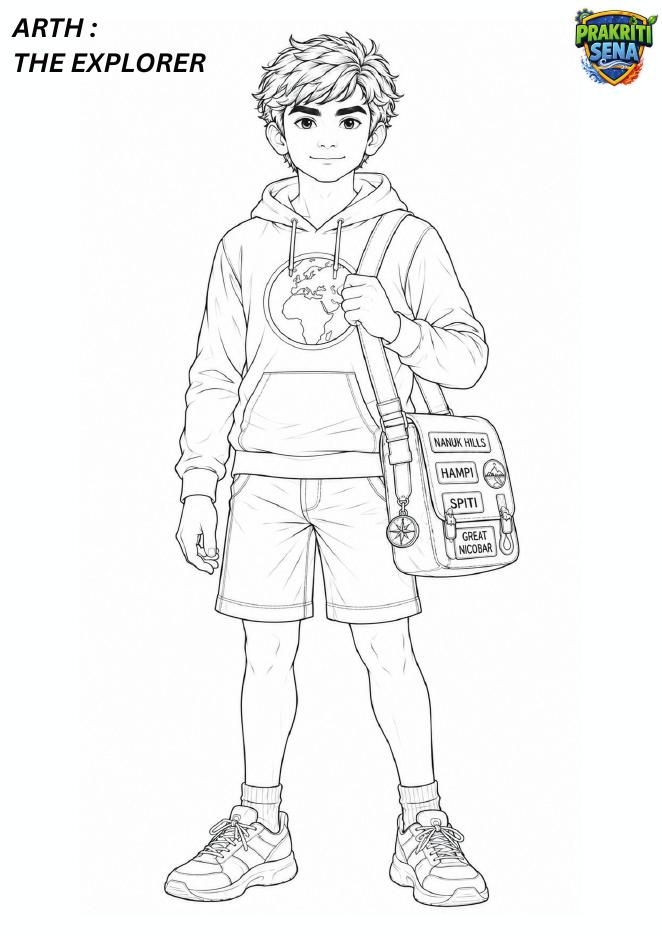 Arth the Explorer — Colouring Page 4 preview
