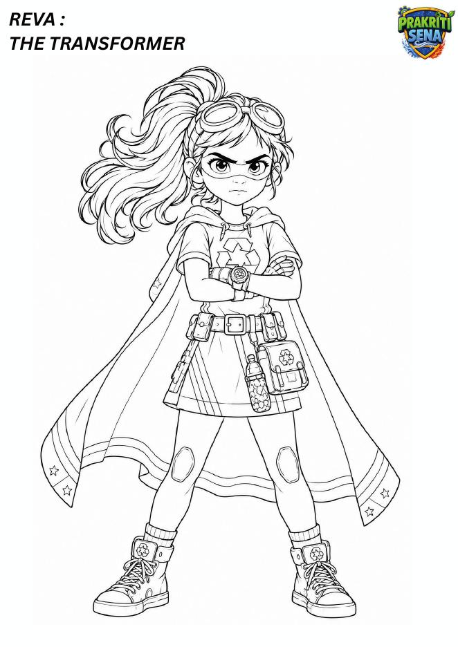 Reva the Transformer — Colouring Page 3 preview