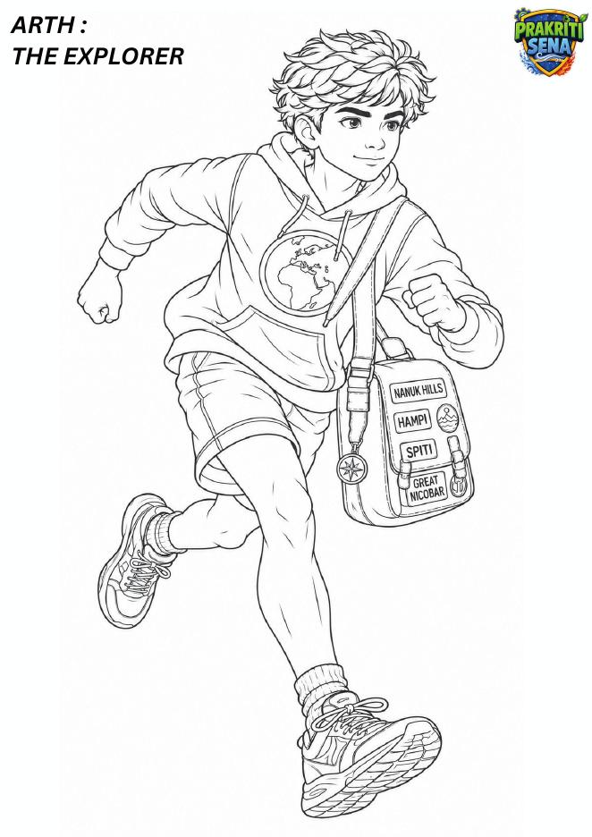 Arth the Explorer — Colouring Page 3 preview