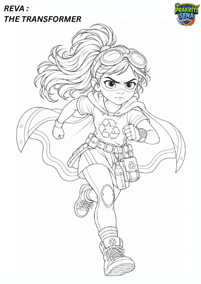 Reva the Transformer — Colouring Page 1 preview
