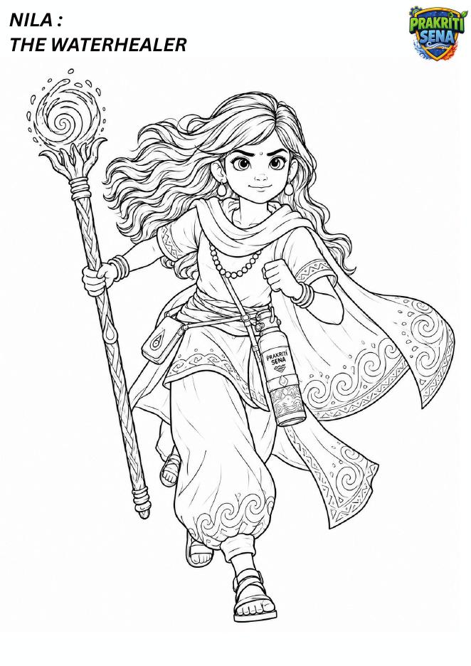 Nila the Waterhealer — Colouring Page 3 preview