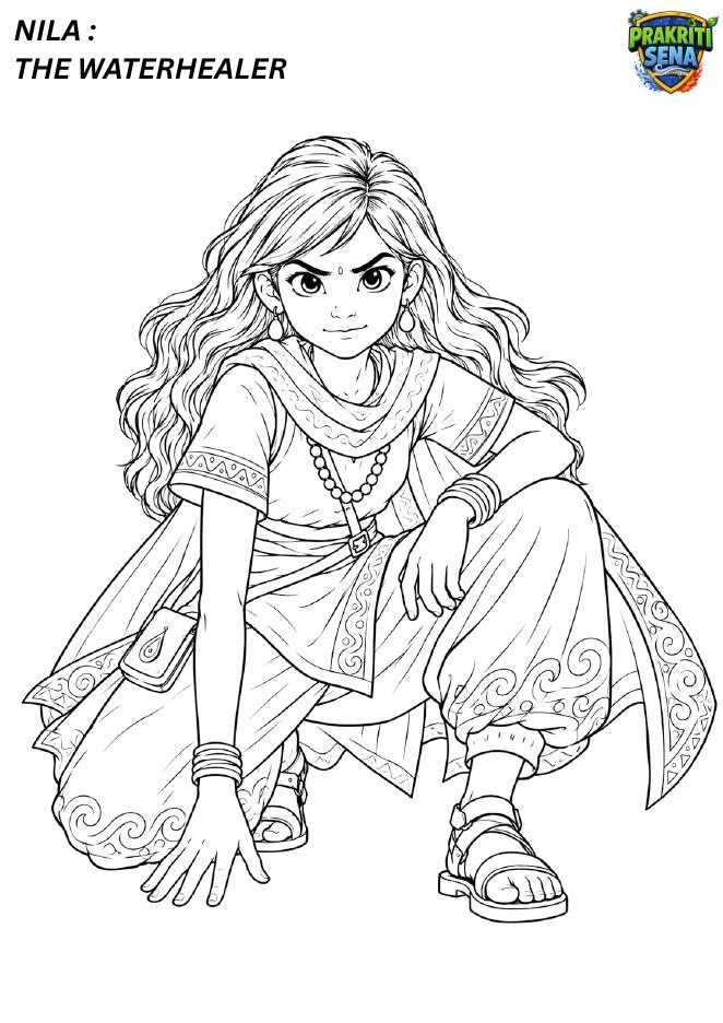 Nila the Waterhealer — Colouring Page 2 preview