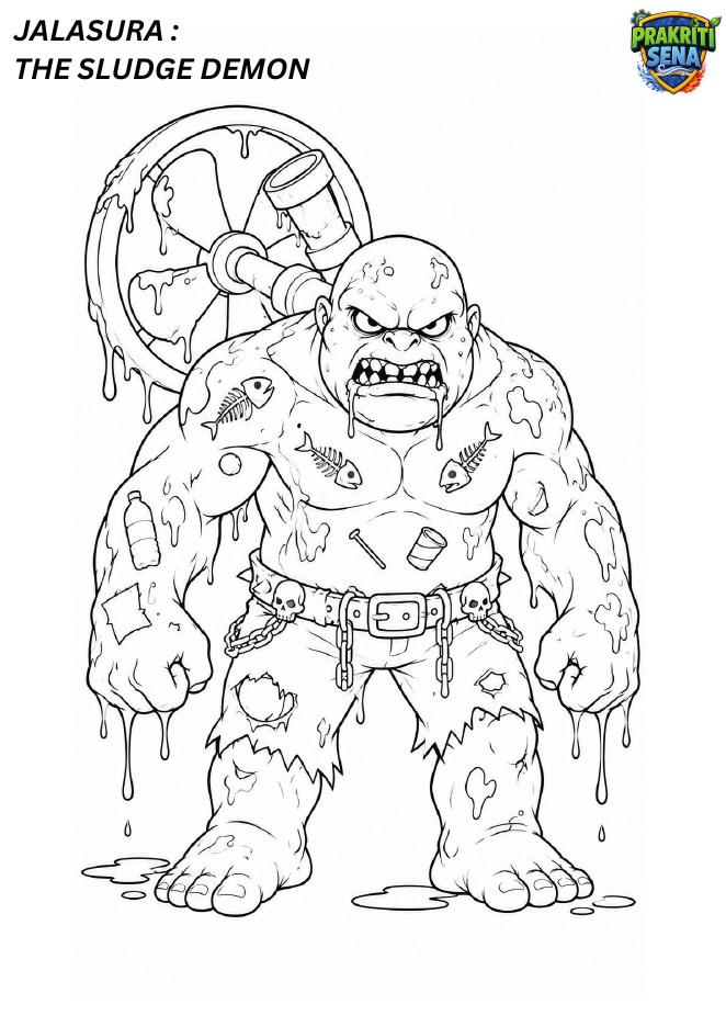 Jalasura the Sludge Demon — Colouring Page 1 preview