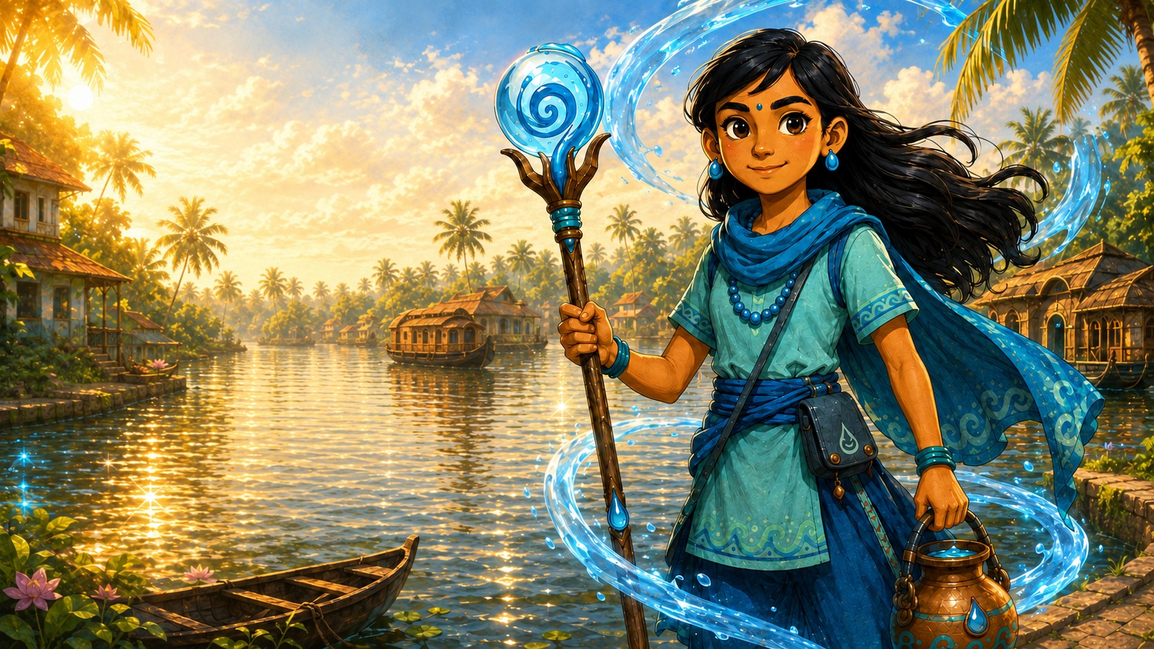 Nila the Waterhealer on the backwaters of Alappuzha, Kerala