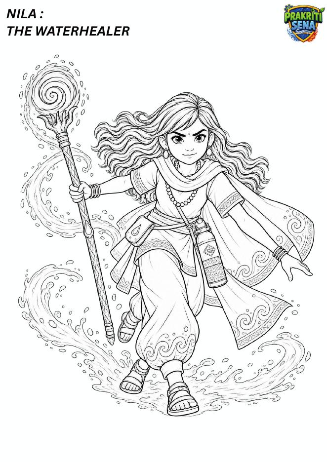 Nila the Waterhealer — Colouring Page 4 preview